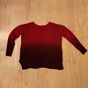 American Eagle Red to Maroon Ombre Knit Sweater